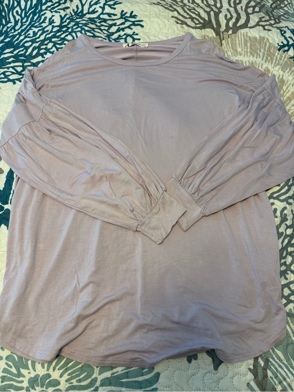 Relaxed Light Mauve Long-Sleeve Women's Blouse